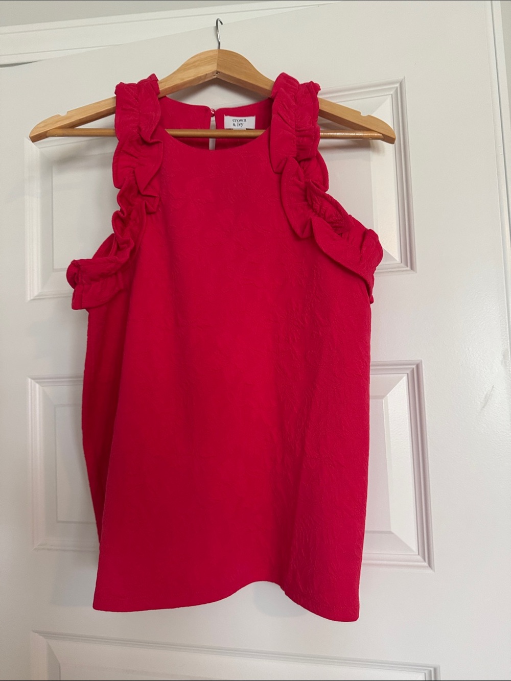 Crown & Ivy Ruffle-Trim Sleeveless Camisole - Hot Pink